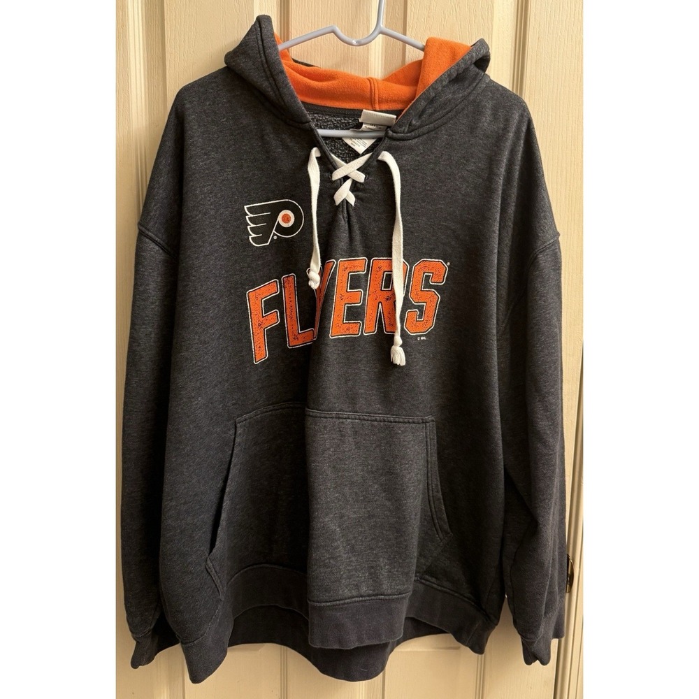 NHL Philadelphia Flyers Hoodie Sweatshirt Gray Size 2XL EUC